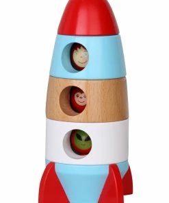 Discoveroo: Magnetic Stacking Rocket Blue And White