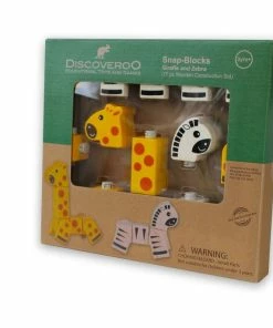 Discoveroo Snap - Blocks Giraffe And Zebra 17pc -Discoveroo Sales Store BB000061 2
