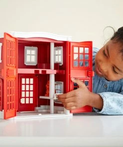 Green Toys Recycled Plastic Fire Station Playset -Discoveroo Sales Store MB GY053 2