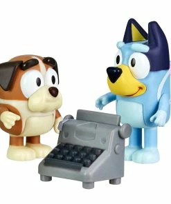 Bluey School Friends Bluey & Winton With Typewriter Figurines 2 Pack