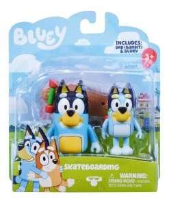 Bluey Skateboarding Dad (Bandit) & Bluey Mini Figurines 2 Pack -Discoveroo Sales Store MO000054SKATEBOARD 2