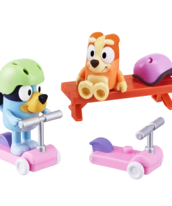 Scooter Time: Bluey & Bingo Figurines Season 4 Mini Vehicle Playset