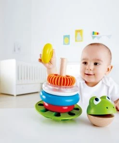 Hape Mr. Frog Stacking Rings -Discoveroo Sales Store UG HE0457 2